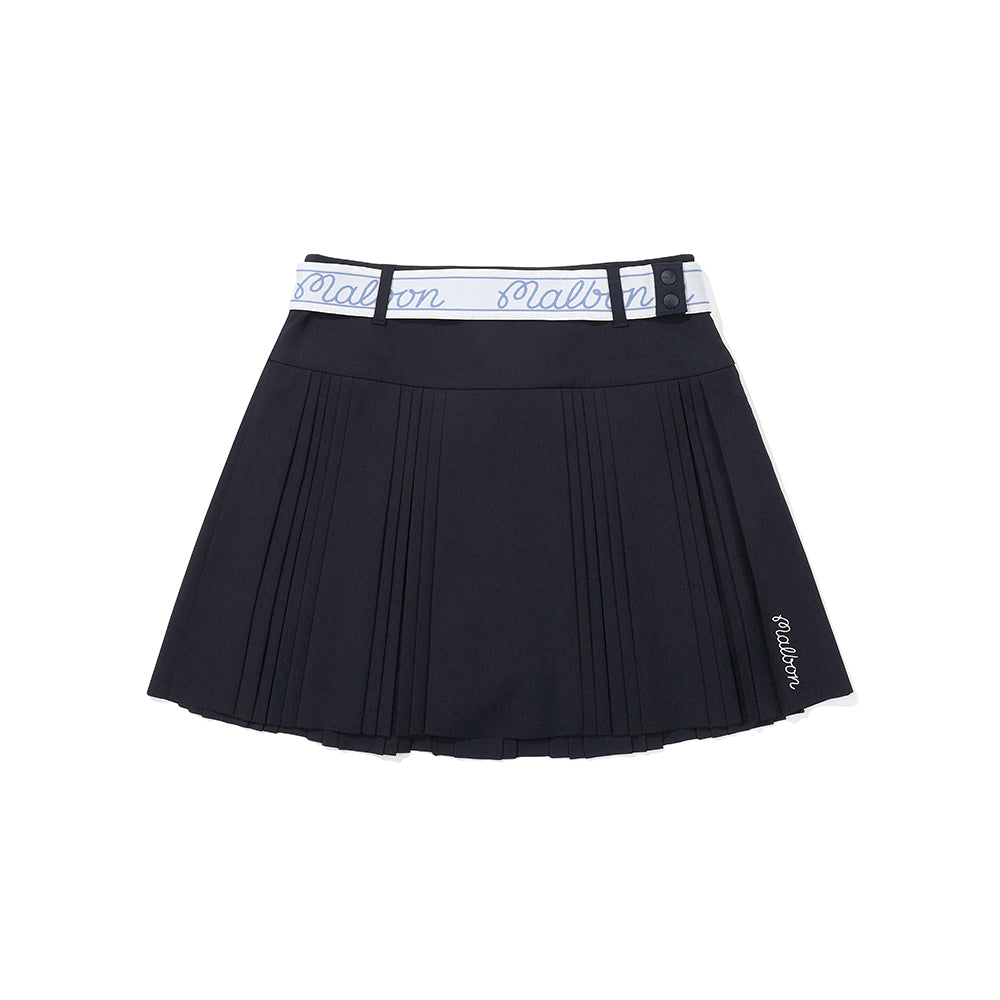 Belted Point Dleats Skirts Navy